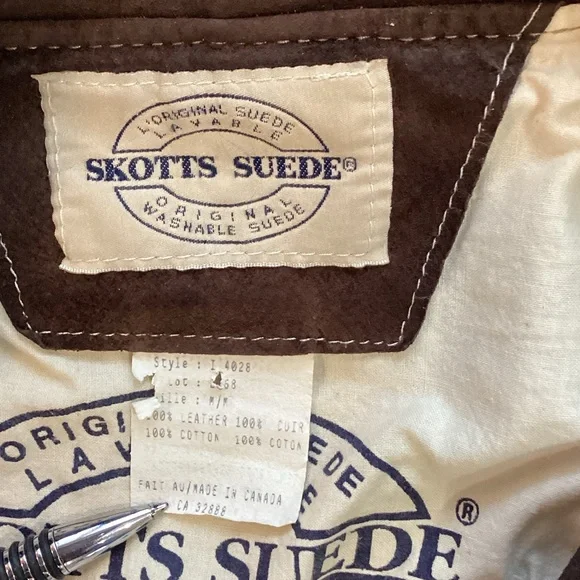 Skotts Washable Suede Brown Suede Jacket size Medium - Picture 7 of 7